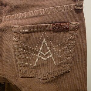 7 For All Mankind Brown Corduroy A Pockets 25